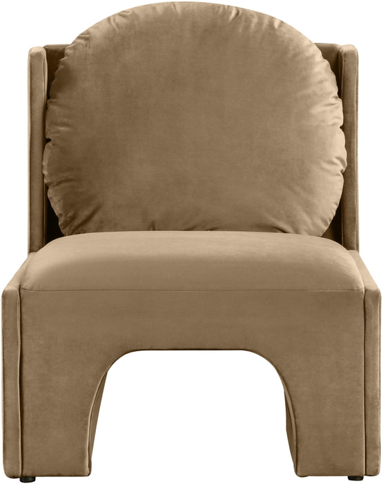 Meridian Furniture - Sigma Velvet Upholstered Accent Chair - 33031Beige - GreatFurnitureDeal