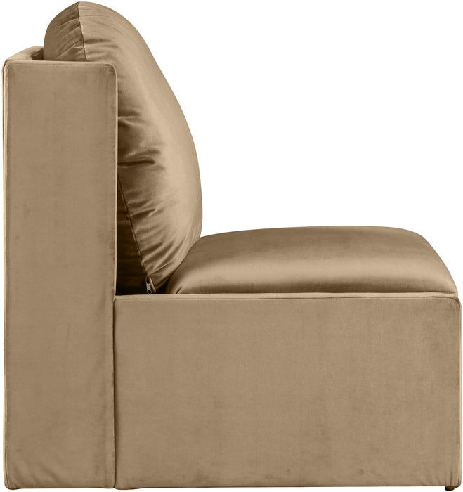 Meridian Furniture - Sigma Velvet Upholstered Accent Chair - 33031Beige - GreatFurnitureDeal
