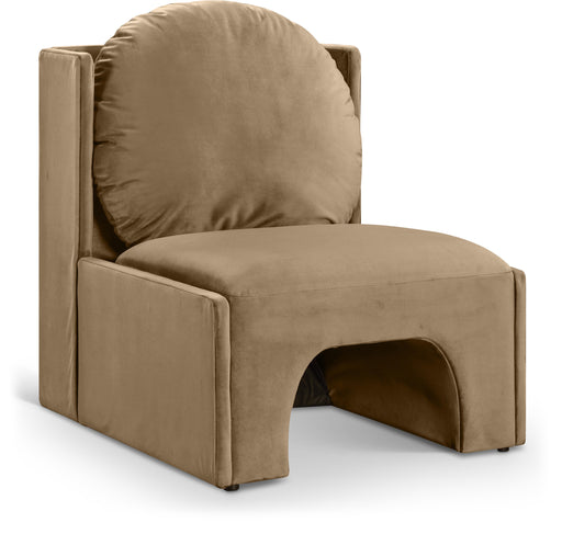 Meridian Furniture - Sigma Velvet Upholstered Accent Chair - 33031Beige - GreatFurnitureDeal