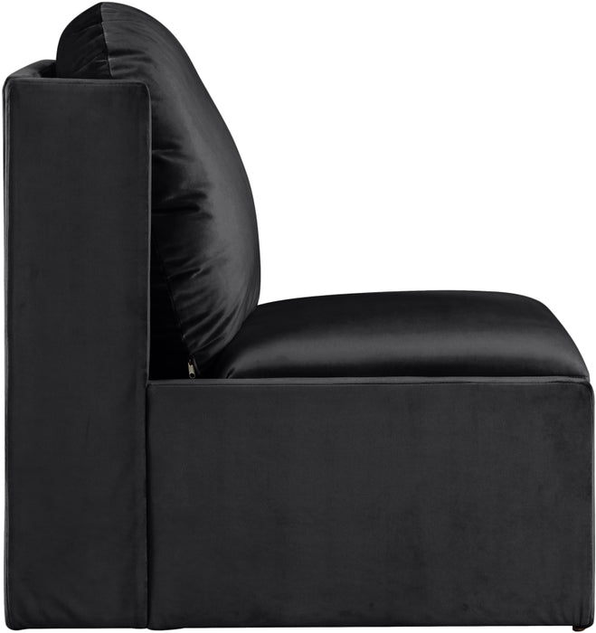 Meridian Furniture - Sigma Velvet Upholstered Accent Chair - 33031Black - GreatFurnitureDeal