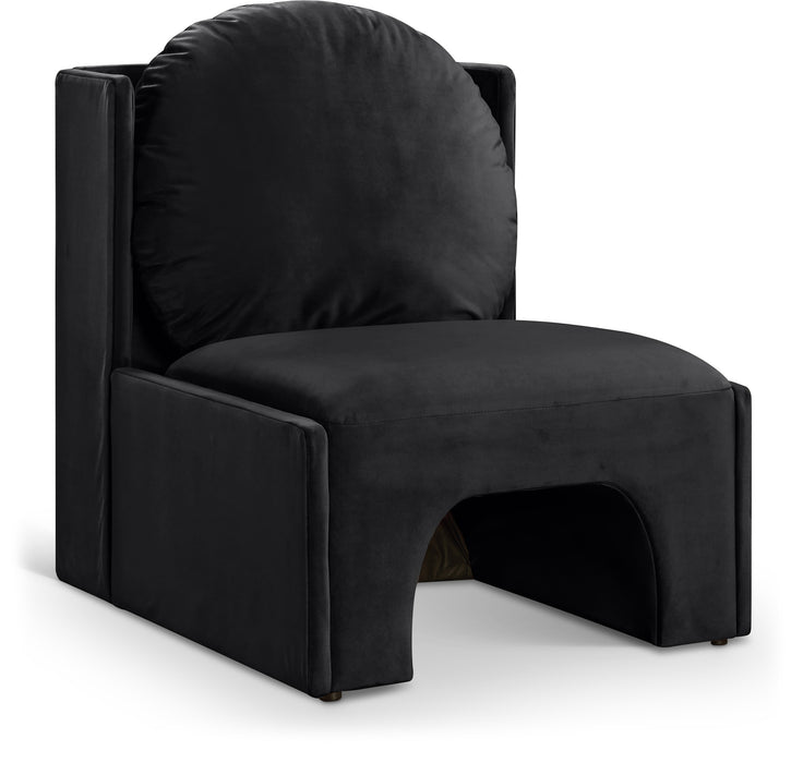 Meridian Furniture - Sigma Velvet Upholstered Accent Chair - 33031Black - GreatFurnitureDeal