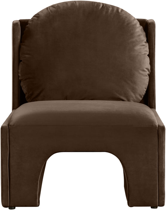 Meridian Furniture - Sigma Velvet Upholstered Accent Chair - 33031Brown - GreatFurnitureDeal