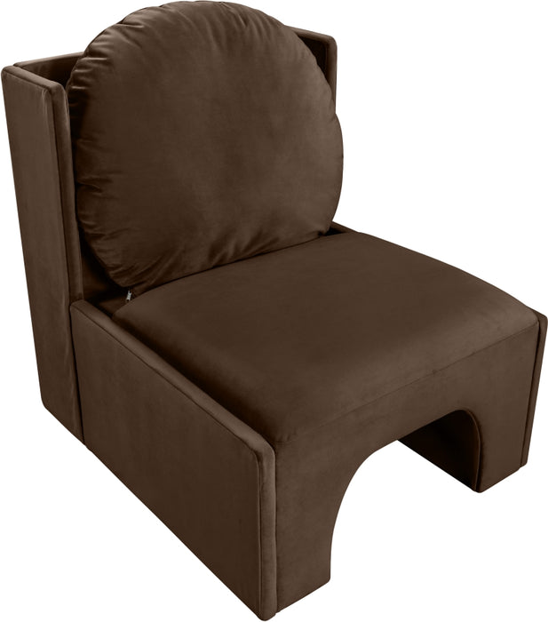 Meridian Furniture - Sigma Velvet Upholstered Accent Chair - 33031Brown - GreatFurnitureDeal