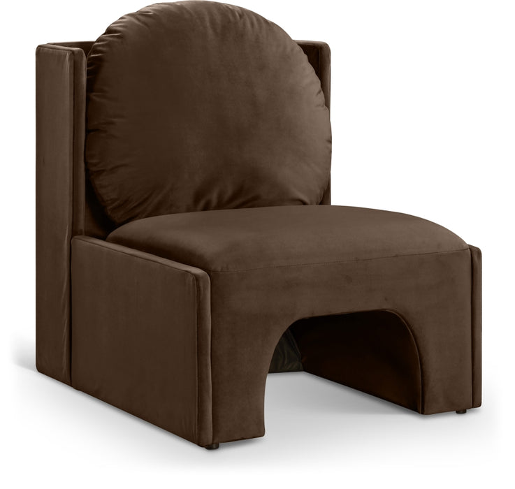 Meridian Furniture - Sigma Velvet Upholstered Accent Chair - 33031Brown - GreatFurnitureDeal