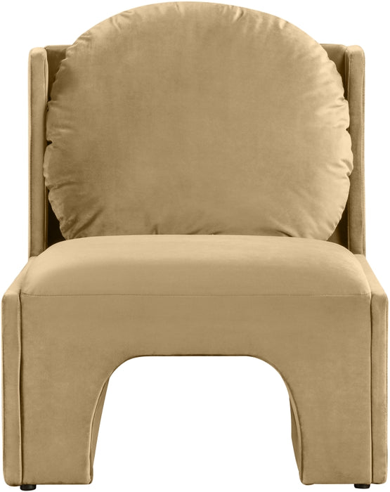 Meridian Furniture - Sigma Velvet Upholstered Accent Chair - 33031Camel - GreatFurnitureDeal