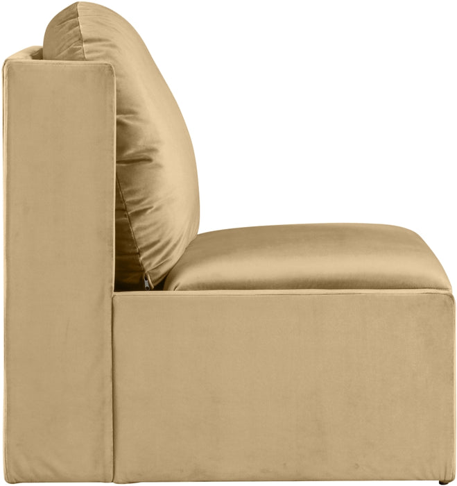 Meridian Furniture - Sigma Velvet Upholstered Accent Chair - 33031Camel - GreatFurnitureDeal