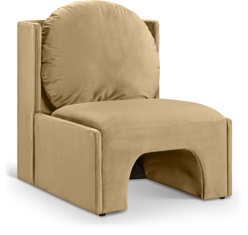 Meridian Furniture - Sigma Velvet Upholstered Accent Chair - 33031Camel - GreatFurnitureDeal