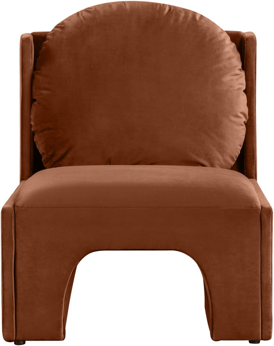 Meridian Furniture - Sigma Velvet Upholstered Accent Chair - 33031Cognac - GreatFurnitureDeal