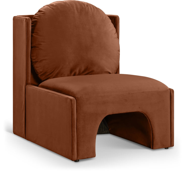 Meridian Furniture - Sigma Velvet Upholstered Accent Chair - 33031Cognac - GreatFurnitureDeal