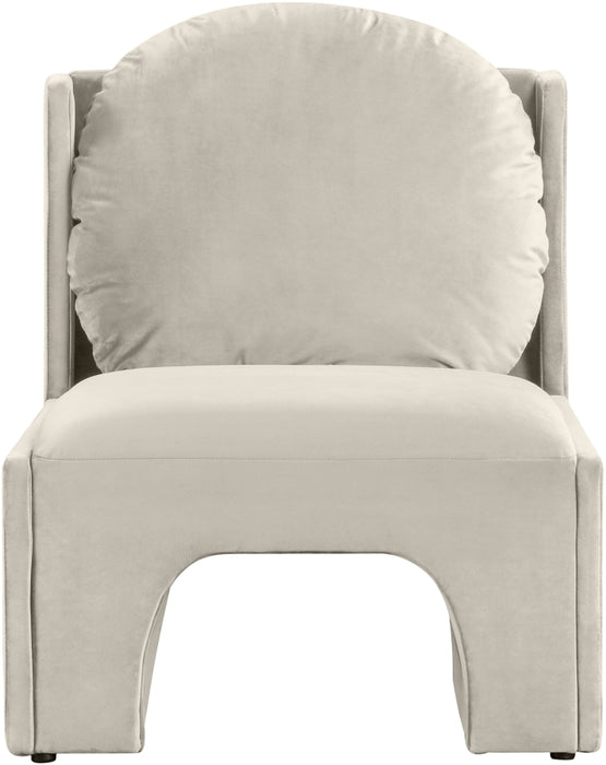 Meridian Furniture - Sigma Velvet Upholstered Accent Chair - 33031Cream - GreatFurnitureDeal