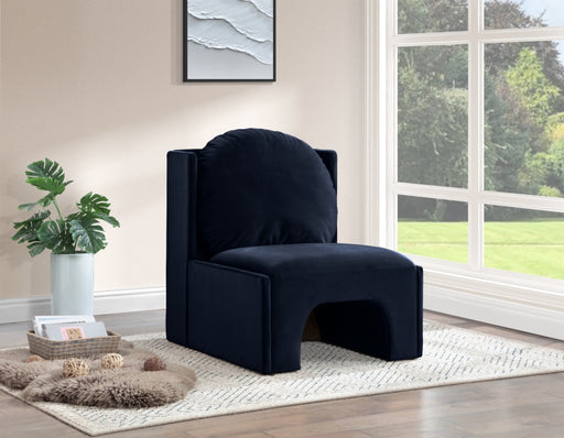 Meridian Furniture - Sigma Velvet Upholstered Accent Chair - 33031Navy - GreatFurnitureDeal