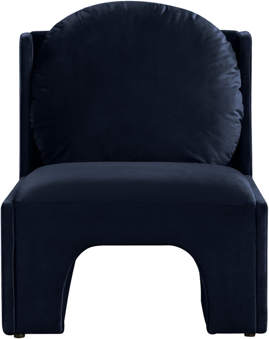 Meridian Furniture - Sigma Velvet Upholstered Accent Chair - 33031Navy - GreatFurnitureDeal