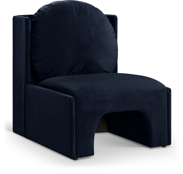 Meridian Furniture - Sigma Velvet Upholstered Accent Chair - 33031Navy - GreatFurnitureDeal