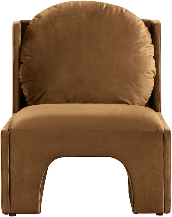 Meridian Furniture - Sigma Velvet Upholstered Accent Chair - 33031Saddle - GreatFurnitureDeal