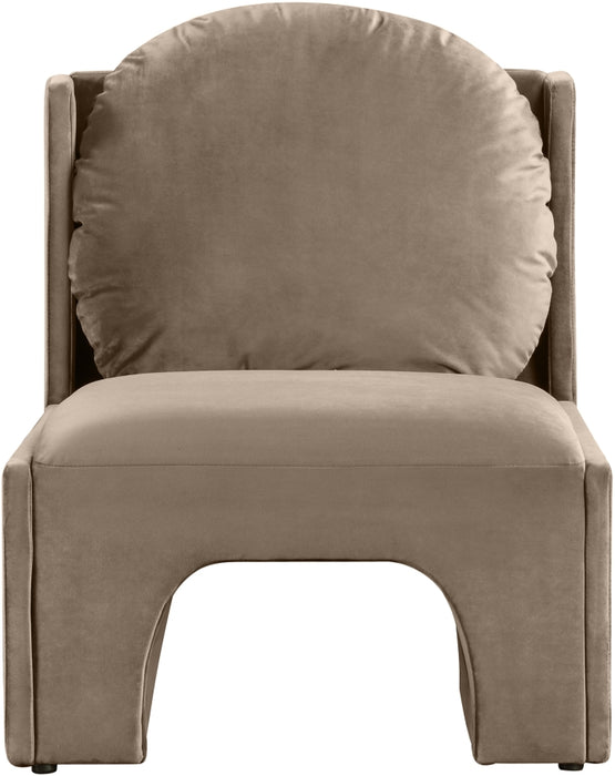 Meridian Furniture - Sigma Velvet Upholstered Accent Chair - 33031Taupe - GreatFurnitureDeal