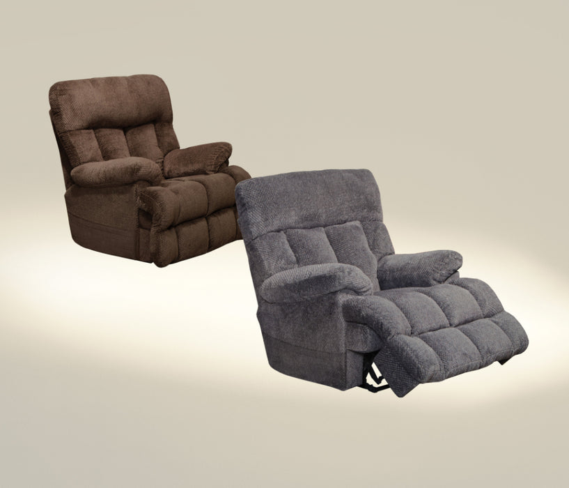 Catnapper - Sterling Power Headrest w-Lumbar Power Lay Flat Recliner w-Dual Heat & Massage in Chocolate - 764788-7-CHOCOLATE - GreatFurnitureDeal