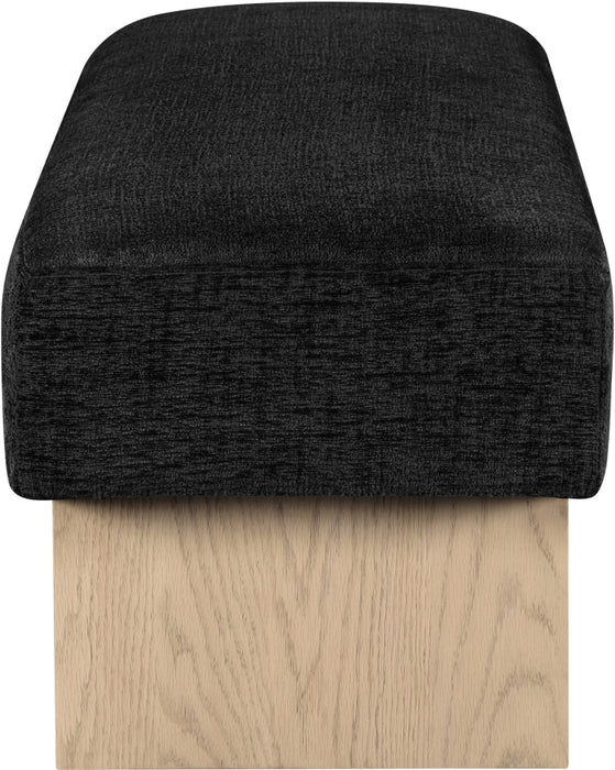 Meridian Furniture - Alora Fabric Upholstered Bench - 22057Black - GreatFurnitureDeal