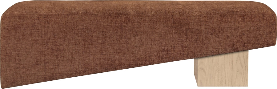 Meridian Furniture - Alora Fabric Upholstered Bench - 22057Cognac - GreatFurnitureDeal