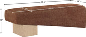 Meridian Furniture - Alora Fabric Upholstered Bench - 22057Cognac - GreatFurnitureDeal