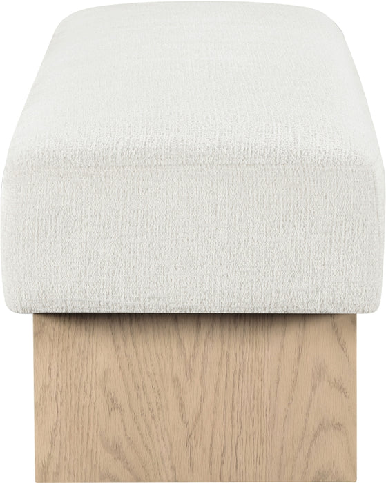 Meridian Furniture - Alora Fabric Upholstered Bench - 22057Cream - GreatFurnitureDeal