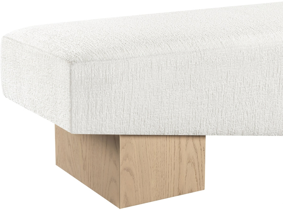 Meridian Furniture - Alora Fabric Upholstered Bench - 22057Cream - GreatFurnitureDeal