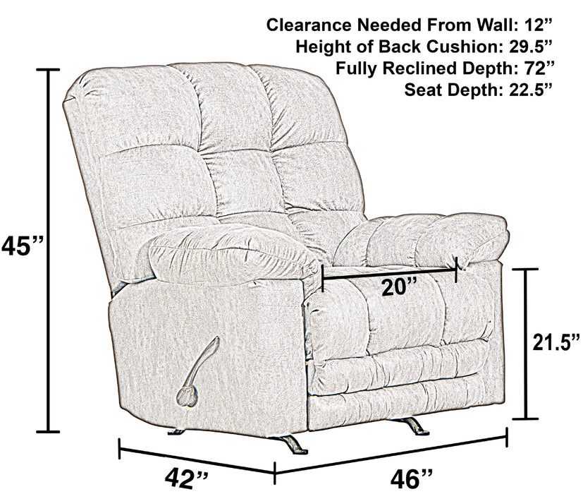 Catnapper - Machado Chaise Rocker Recliner w/Oversized X-tra Comfort Footrest in Charcoal- 4792-2-CHA - GreatFurnitureDeal