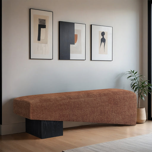 Meridian Furniture - Alora Fabric Upholstered Bench - 22058Cognac - GreatFurnitureDeal