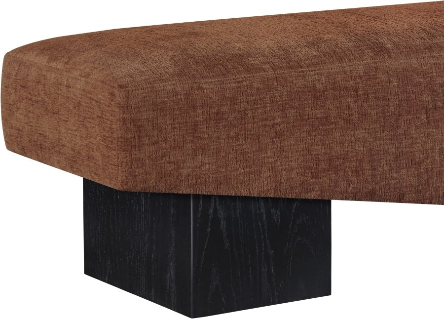 Meridian Furniture - Alora Fabric Upholstered Bench - 22058Cognac - GreatFurnitureDeal