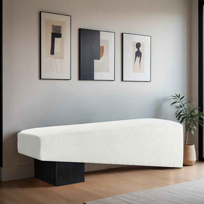 Meridian Furniture - Alora Fabric Upholstered Bench - 22058Cream - GreatFurnitureDeal