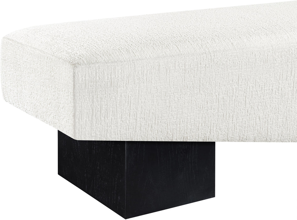 Meridian Furniture - Alora Fabric Upholstered Bench - 22058Cream - GreatFurnitureDeal
