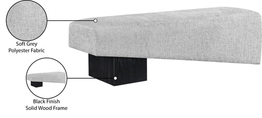 Meridian Furniture - Alora Fabric Upholstered Bench - 22058Grey - GreatFurnitureDeal