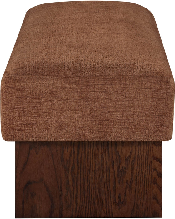 Meridian Furniture - Alora Fabric Upholstered Bench - 22059Cognac - GreatFurnitureDeal