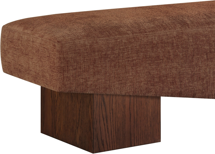 Meridian Furniture - Alora Fabric Upholstered Bench - 22059Cognac - GreatFurnitureDeal