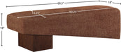 Meridian Furniture - Alora Fabric Upholstered Bench - 22059Cognac - GreatFurnitureDeal