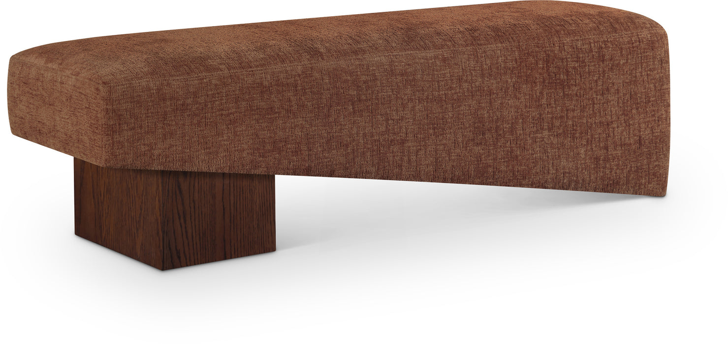 Meridian Furniture - Alora Fabric Upholstered Bench - 22059Cognac - GreatFurnitureDeal