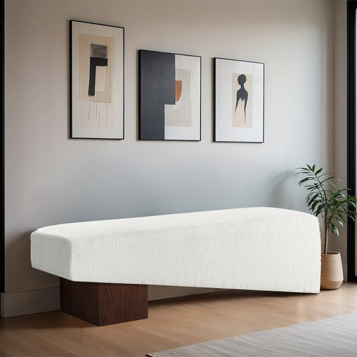 Meridian Furniture - Alora Fabric Upholstered Bench - 22059Cream - GreatFurnitureDeal