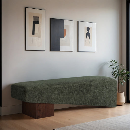 Meridian Furniture - Alora Fabric Upholstered Bench - 22059Green - GreatFurnitureDeal