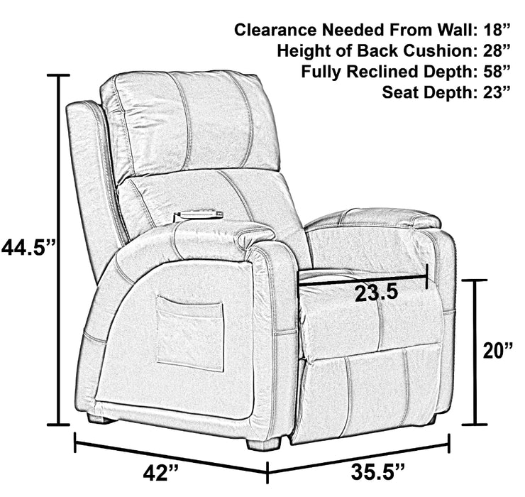 Catnapper - Reliever Power Headrest Power Lay Flat Recliner in Gunmetal - 764795-7-GUN - GreatFurnitureDeal