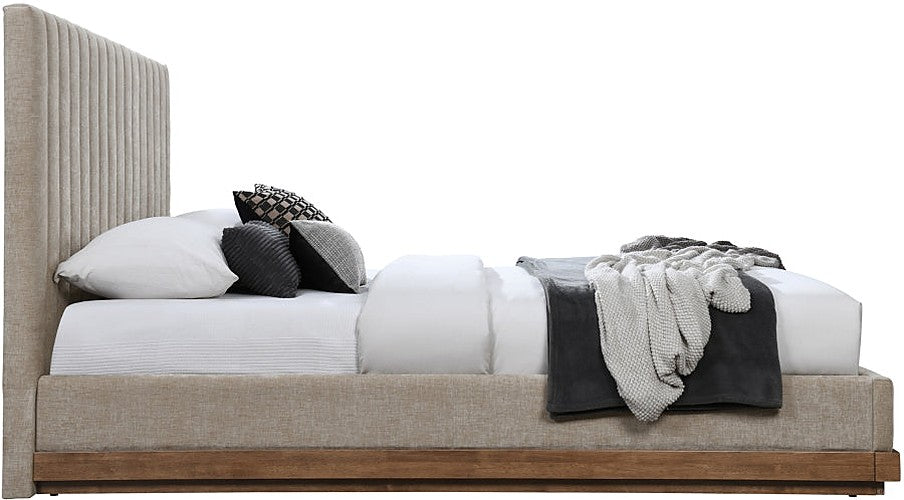 Meridian Furniture - Emmet Chenille Fabric Upholstered King Bed - B1245Beige-K - GreatFurnitureDeal