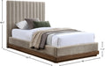 Meridian Furniture - Emmet Chenille Fabric Upholstered Twin Bed - B1245Beige-T - GreatFurnitureDeal