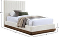 Meridian Furniture - Emmet Chenille Fabric Upholstered Twin Bed - B1245Cream-T - GreatFurnitureDeal