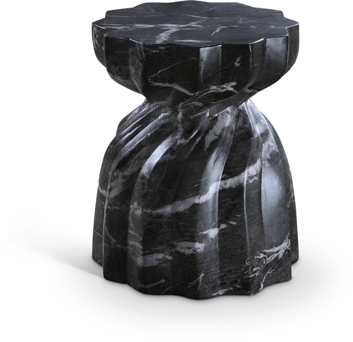 Meridian Furniture - Caserta Marble Finish Indoor/Outdoor Concrete End Table - 99048Black-ET - GreatFurnitureDeal
