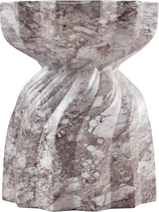 Meridian Furniture - Caserta Marble Finish Indoor/Outdoor Concrete End Table - 99048Brown-ET - GreatFurnitureDeal