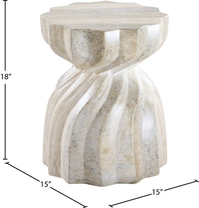 Meridian Furniture - Caserta Travertine Finish Indoor/Outdoor Concrete End Table - 99048Travertine-ET - GreatFurnitureDeal