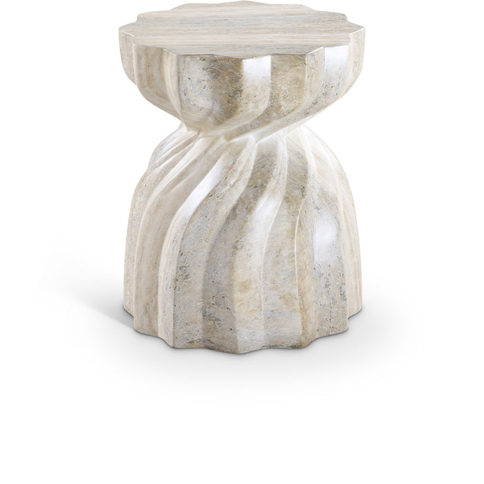 Meridian Furniture - Caserta Travertine Finish Indoor/Outdoor Concrete End Table - 99048Travertine-ET - GreatFurnitureDeal