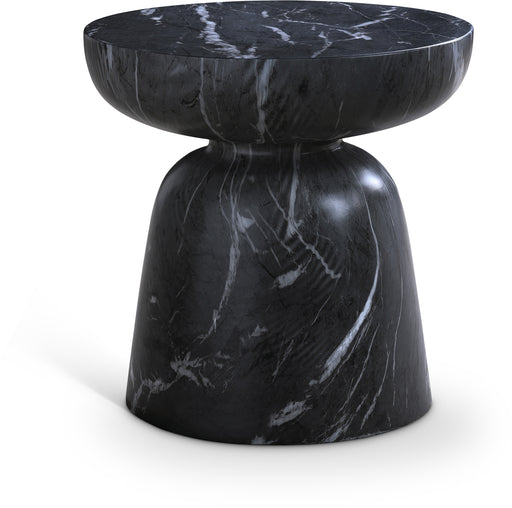 Meridian Furniture - Avellino Marble Finish Indoor/Outdoor Concrete End Table - 99052Black-ET - GreatFurnitureDeal