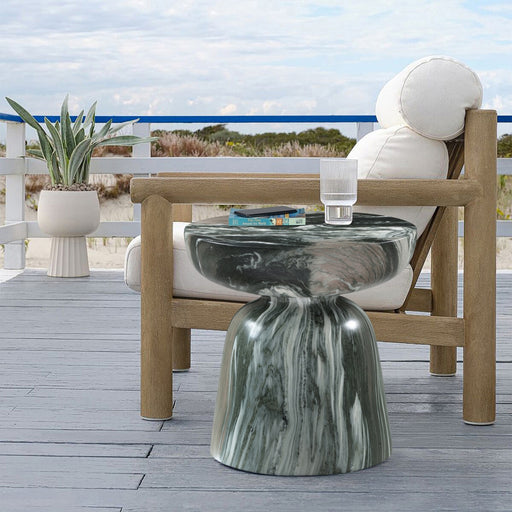 Meridian Furniture - Avellino Marble Finish Indoor/Outdoor Concrete End Table - 99052Green-ET - GreatFurnitureDeal