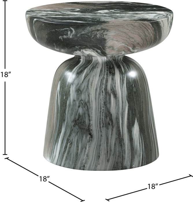 Meridian Furniture - Avellino Marble Finish Indoor/Outdoor Concrete End Table - 99052Green-ET - GreatFurnitureDeal