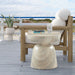 Meridian Furniture - Avellino Travertine Finish Indoor/Outdoor Concrete End Table - 99052Travertine-ET - GreatFurnitureDeal