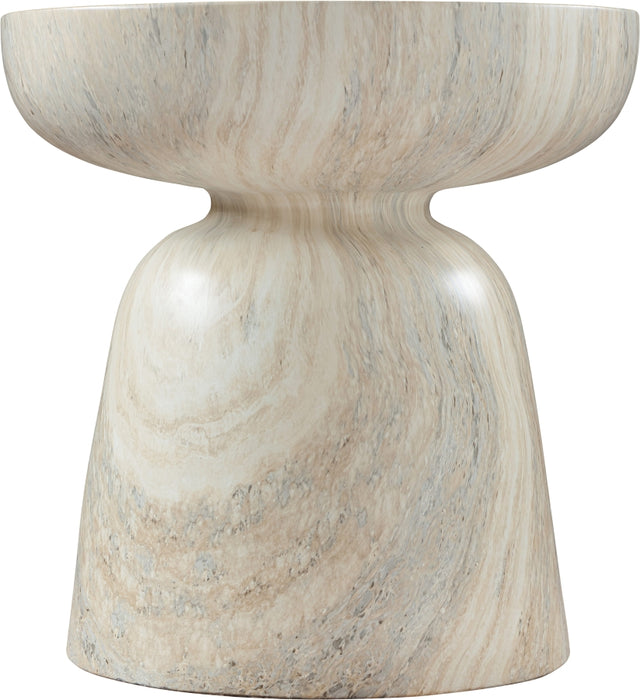 Meridian Furniture - Avellino Travertine Finish Indoor/Outdoor Concrete End Table - 99052Travertine-ET - GreatFurnitureDeal